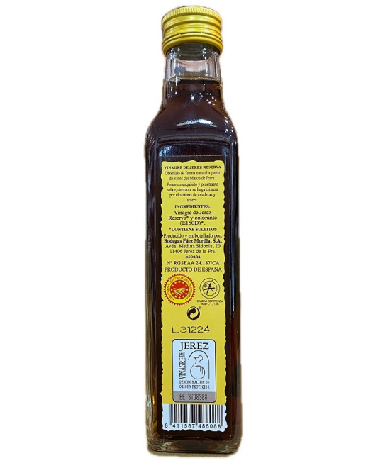 VINAGRE DE JEREZ RESERVA PÁEZ MORILLA 250ML DENOMINACIÓN DE ORIGEN PROTEGIDA