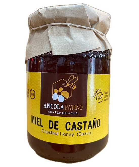 MIEL DE CASTAÑO APÍCOLA PATIÑO 500 G – TARRO ARTESANAL GRAN FORMATO DE CONIL (CÁDIZ)