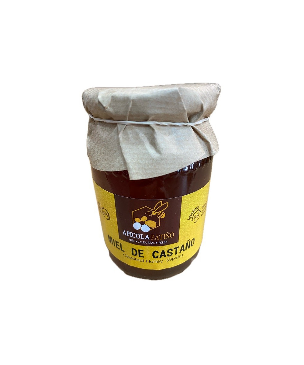 MIEL DE CASTAÑO APÍCOLA PATIÑO 500 G – TARRO ARTESANAL GRAN FORMATO DE CONIL (CÁDIZ)