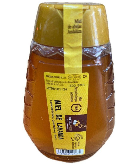 MIEL DE LAVANDA APÍCOLA PATIÑO 500 G – FORMATO ANTIGOTEO ARTESANAL DE CONIL (CÁDIZ)