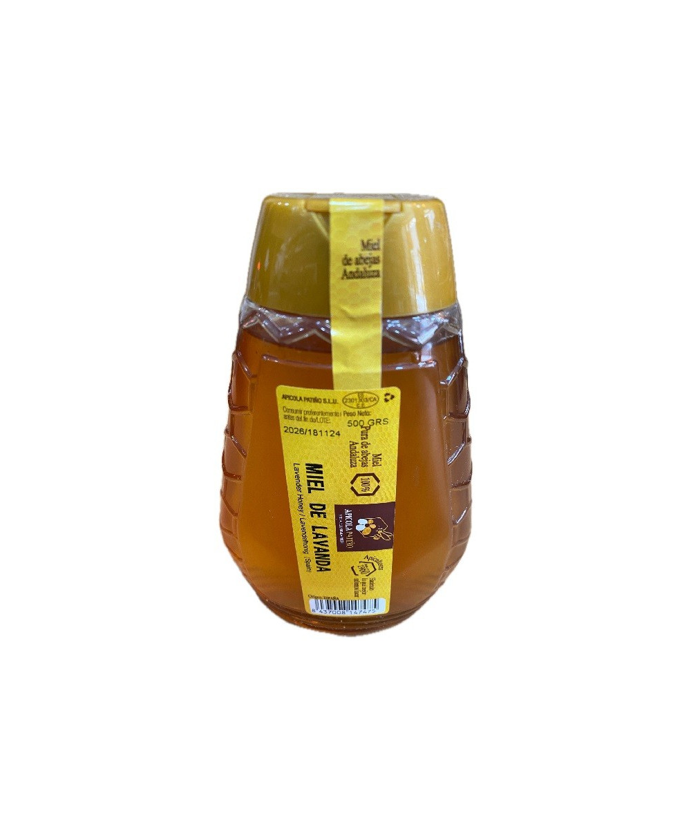 MIEL DE LAVANDA APÍCOLA PATIÑO 500 G – FORMATO ANTIGOTEO ARTESANAL DE CONIL (CÁDIZ)