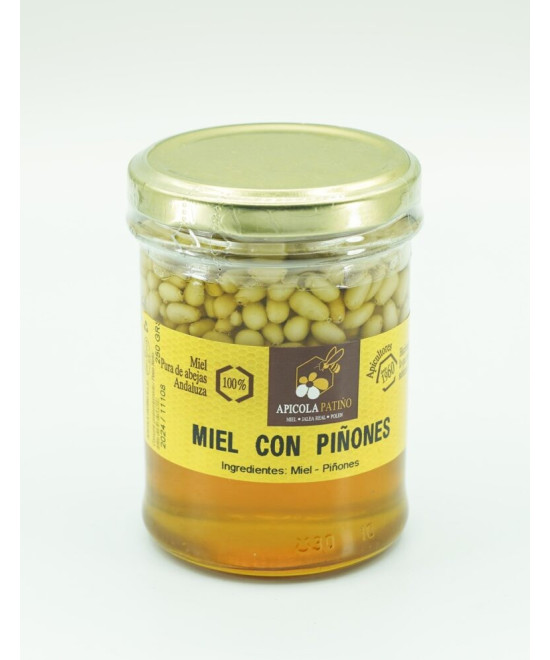 MIEL CON PIÑONES TARRO 250gr APICOLA PATIÑO CONIL CÁDIZ