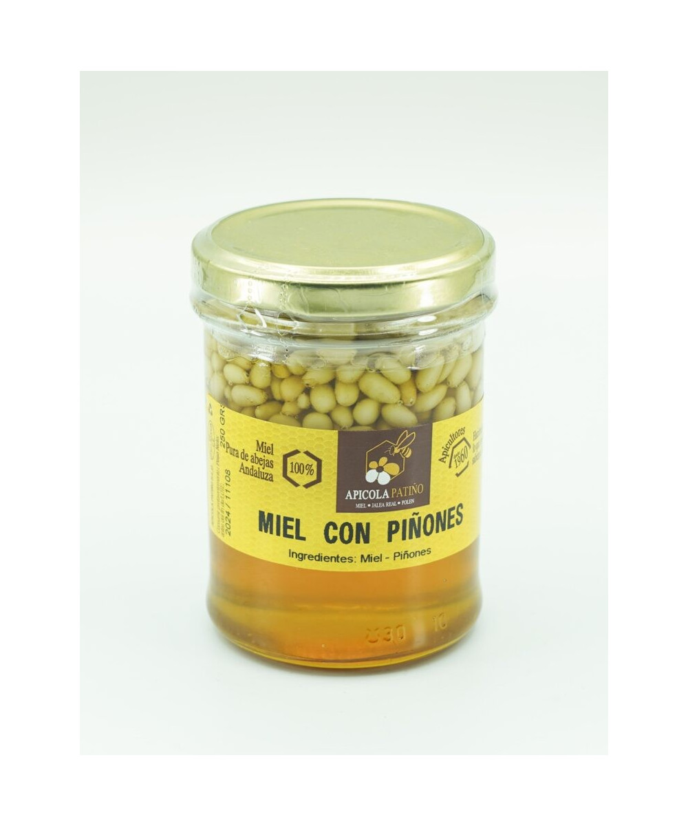 MIEL CON PIÑONES TARRO 250gr APICOLA PATIÑO CONIL CÁDIZ