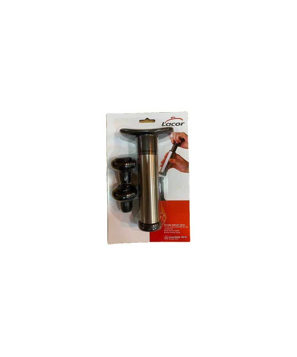 BOMBA MANUAL DE VACIO PARA BOTELLAS DE VINO CON DOS TAPONES