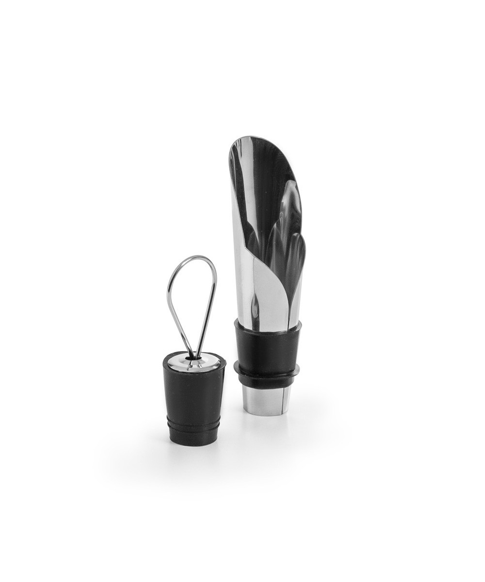 ESCANCIADOR DE VINO CON TAPÓN ACERO INOXIDABLE