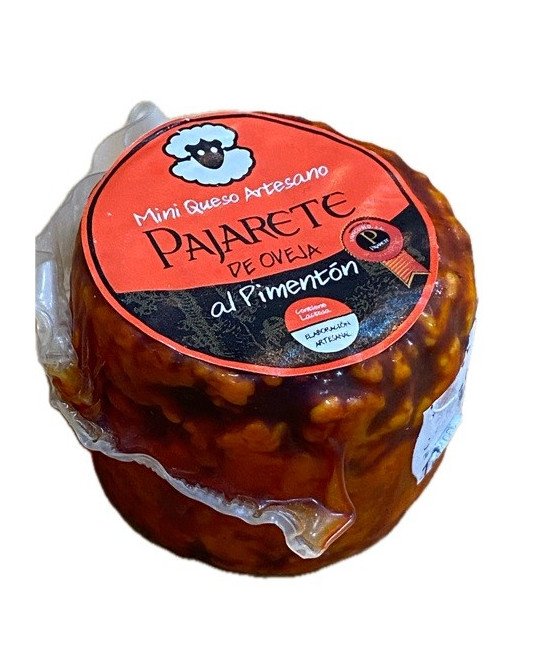 MINI QUESO DE OVEJA AL PIMENTÓN AHUMADO DE LA VERA 95 gr Aprox. QUESOS PAJARETE VILLAMARTÍN CÁDIZ