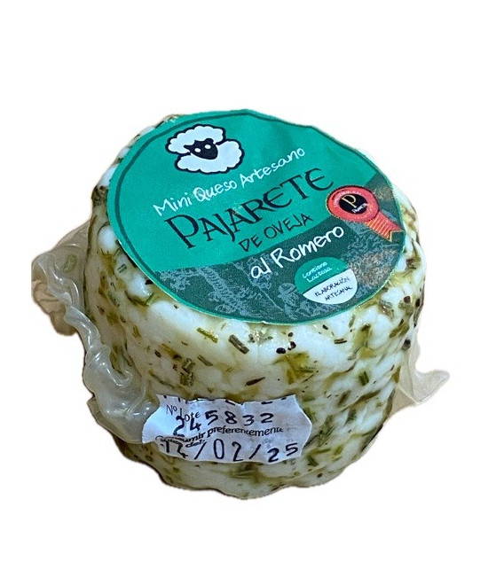 MINI QUESO AL ROMERO SILVESTRE 95 gr Aprox. QUESOS PAJARETE VILAMARTÍN CÁDIZ