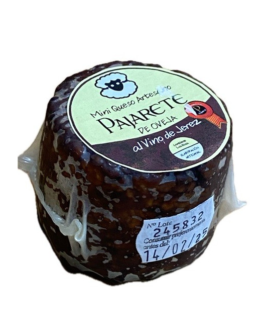 MINI QUESO DE OVEJA AL VINO DE JEREZ 95 gr Aprox. QUESOS PAJARETE VILLAMARTÍN CÁDIZ