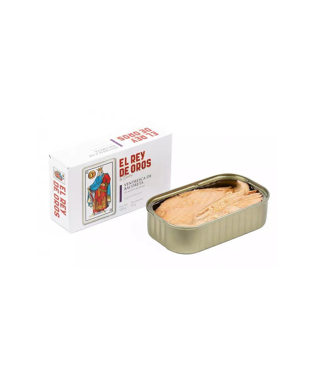 VENTRESCA DE BACORETA EN ACEITE DE OLIVA LATA 120g. EL REY DE OROS BAR