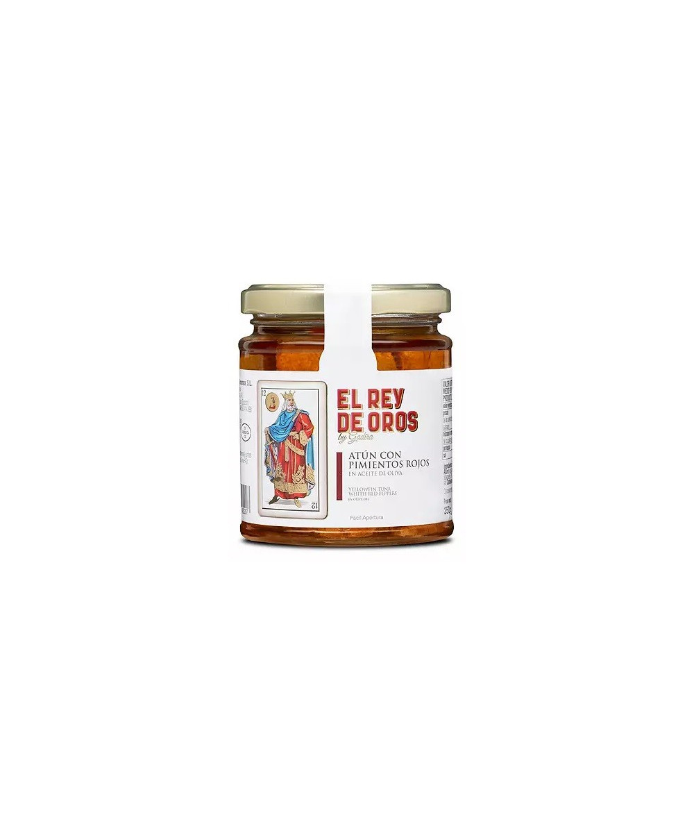 TARRO DE ATÚN CON PIMIENTOS ROJOS 250 gr. EL REY DE OROS BARBATE