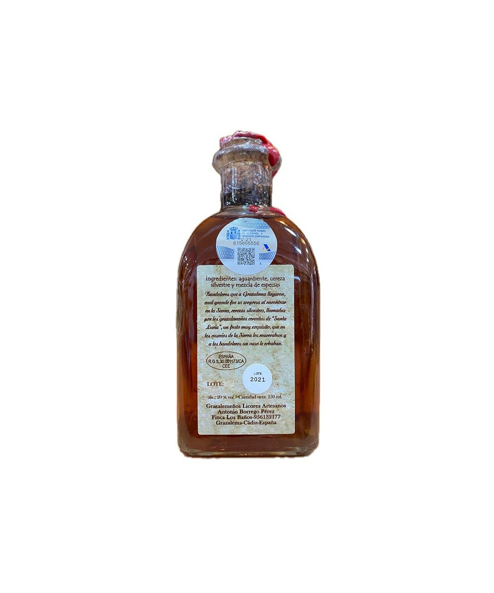 LICOR DE CEREZA SILVESTRE GRAZALEMEÑOS 250ML FRASCA ARTESANAL DE GRAZALEMA