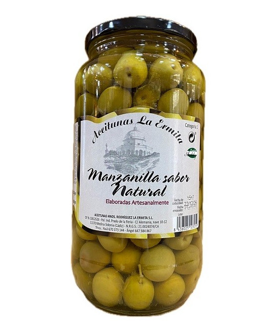 ACEITUNAS MANZANILLAS SABOR NATURAL 1350 gr. ACEITUNAS LA ERMITA