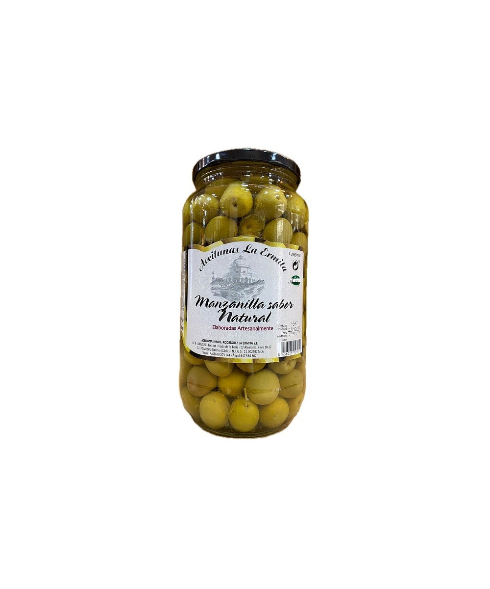ACEITUNAS MANZANILLAS SABOR NATURAL 1350 gr. ACEITUNAS LA ERMITA