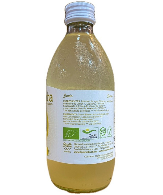 KOMBUCHA DE LIMÓN 33 CL | BEBIDA FERMENTADA ARTESANAL DE CONIL DE LA FRONTERA, CÁDIZ