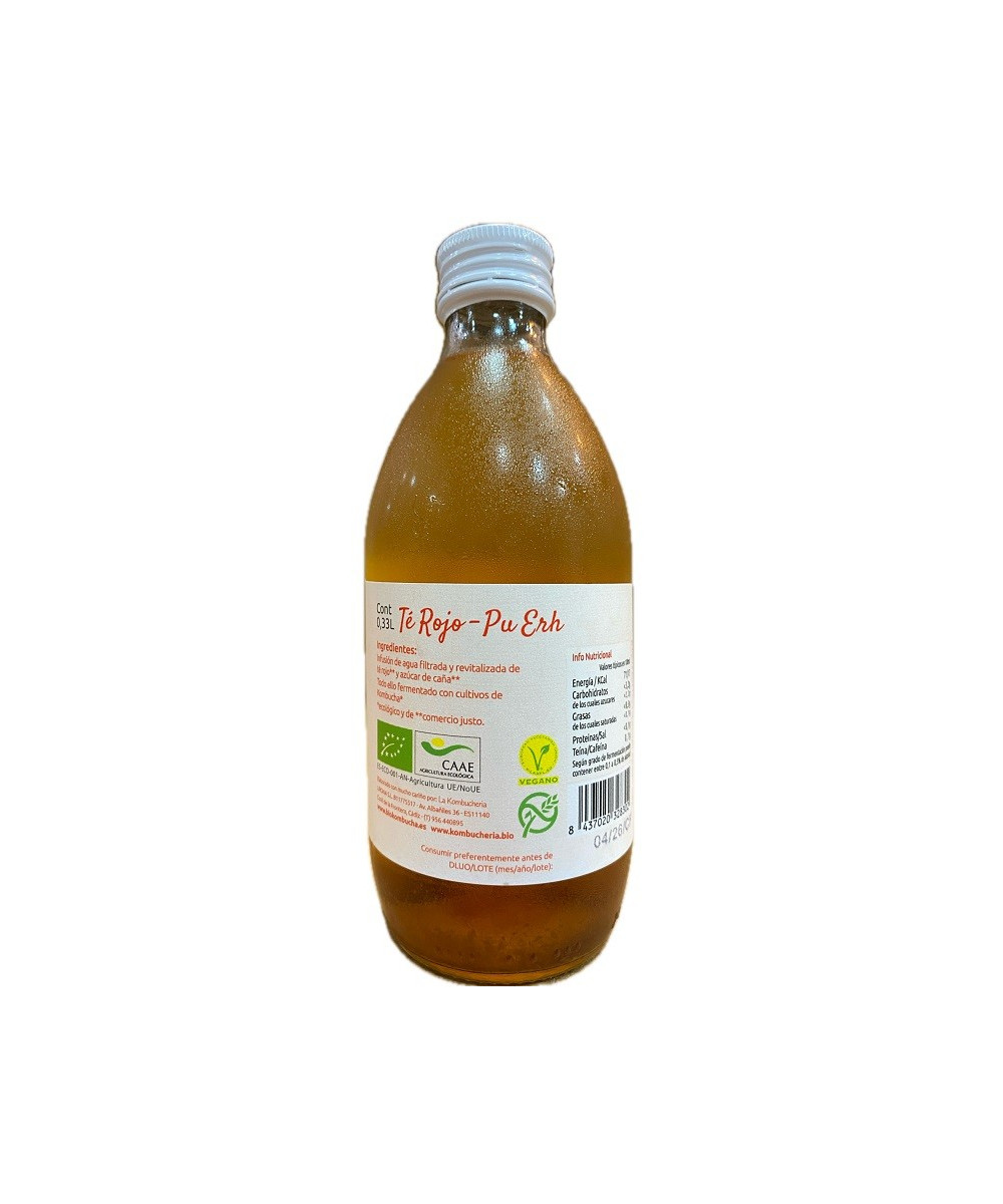 BIO KOMBUCHA ARTESANAL TÉ ROJO PU ERH 33CL LA KOMBUCHERÍA