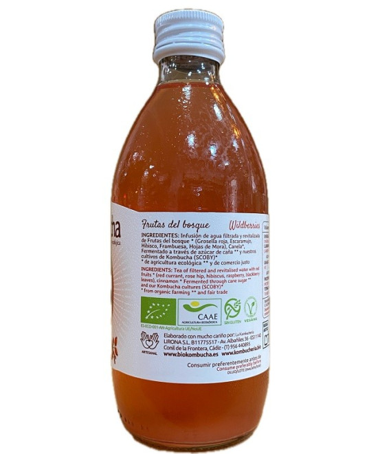 KOMBUCHA FRUTAS DEL BOSQUE 33 CL | BEBIDA FERMENTADA ARTESANAL DE CONIL DE LA FRONTERA, CÁDIZ