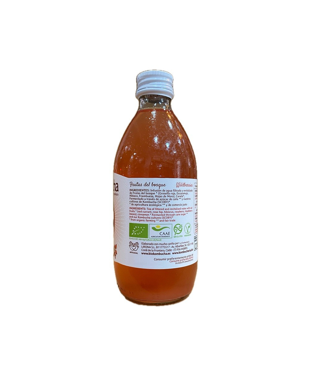 KOMBUCHA FRUTAS DEL BOSQUE 33 CL | BEBIDA FERMENTADA ARTESANAL DE CONIL DE LA FRONTERA, CÁDIZ