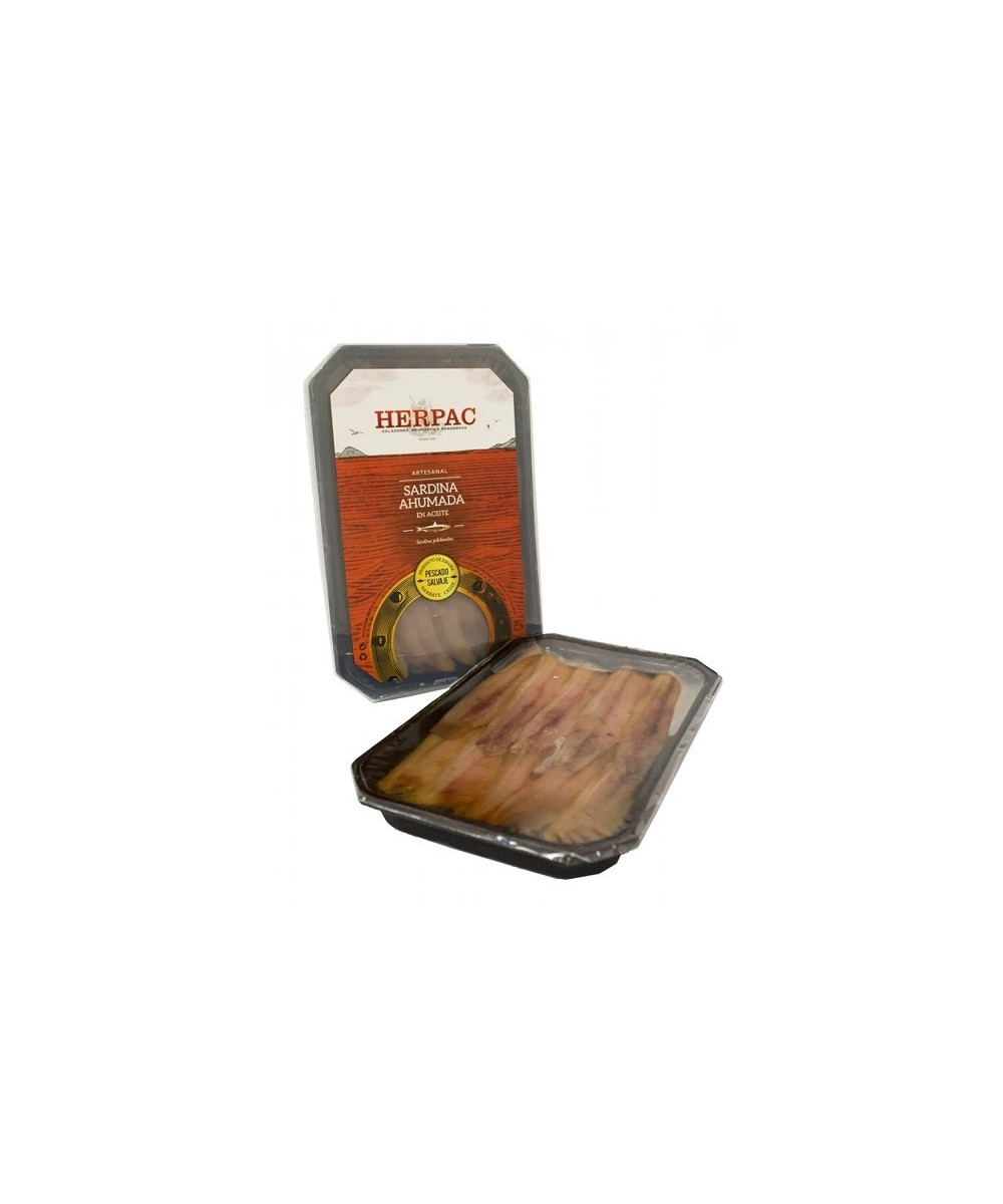 SARDINAS AHUMADAS EN ACEITE BANDEJA 150g. HERPAC BARBATE