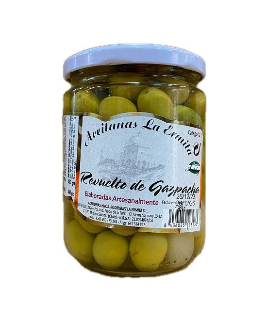 ACEITUNAS REVUELTO DE GAZPACHA 650 gr ACEITUNAS LA ERMITA