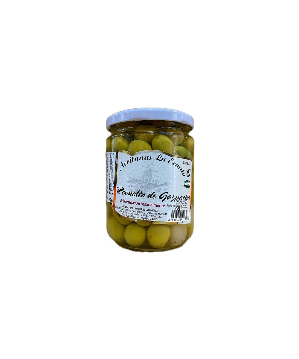 ACEITUNAS REVUELTO DE GAZPACHA 650 gr ACEITUNAS LA ERMITA
