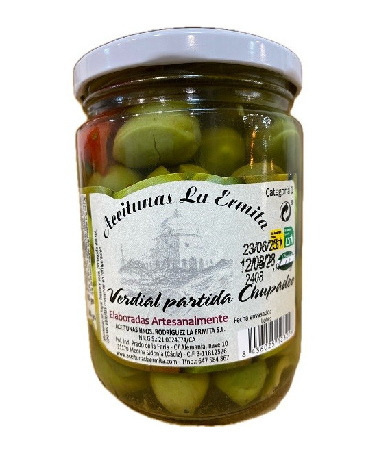 ACEITUNAS VERDIAL PARTIDA “CHUPADEO” 650 G – GOURMET DE MEDINA-SIDONIA