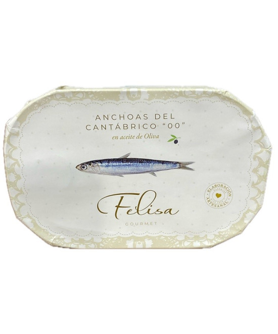 ANCHOAS DEL CANTÁBRICO "00" PREMIUM 100G 10 FILETES FELISA GOURMET BARBATE