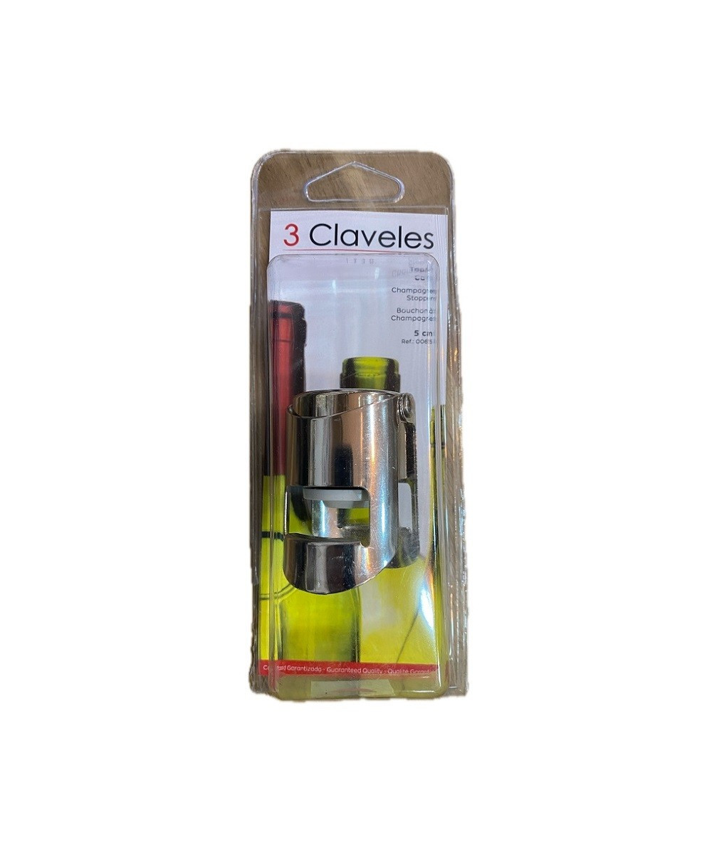 TAPÓN PARA CAVA 3 CLAVELES 5 CM – CROMADO DE ALTA CALIDAD PARA BOTELLAS DE ESPUMOSOS
