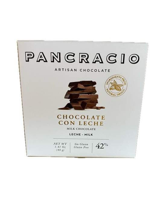 CHOCOLATE ARTESANO CON LECHE 40g PANCRACIO