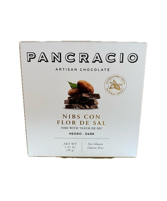 CHOCOLATE ARTESANO NIBS CON FLOR DE SAL 40g PANCRACIO