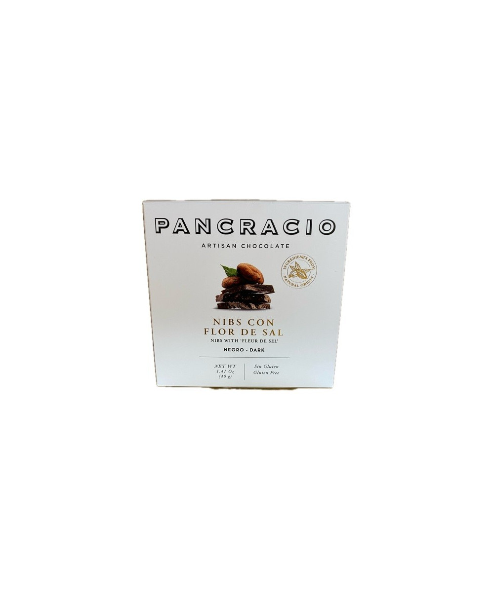 CHOCOLATE ARTESANO NIBS CON FLOR DE SAL 40g PANCRACIO