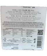 CHOCOLATE ARTESANO NIBS CON FLOR DE SAL 40g PANCRACIO