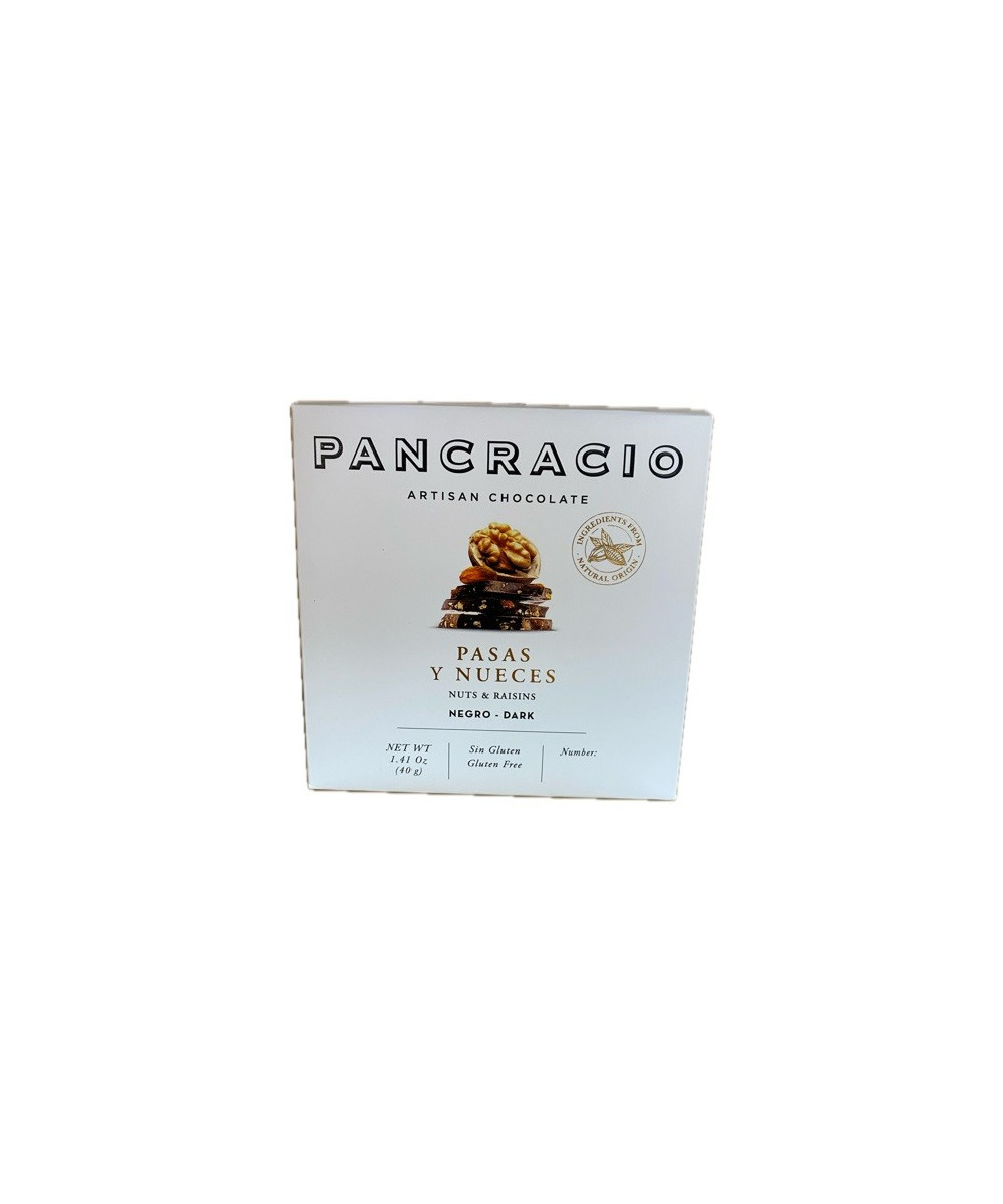 CHOCOLATE ARTESANO CON PASAS Y NUECES 40g PANCRACIO