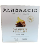 CHOCOLATE ARTESANO CACAHUETE Y JENGIBRE 40g PANCRACIO