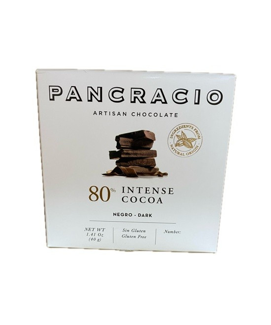 CHOCOLATE ARTESANO 80% INTENSE COCOA 40g PANCRACIO
