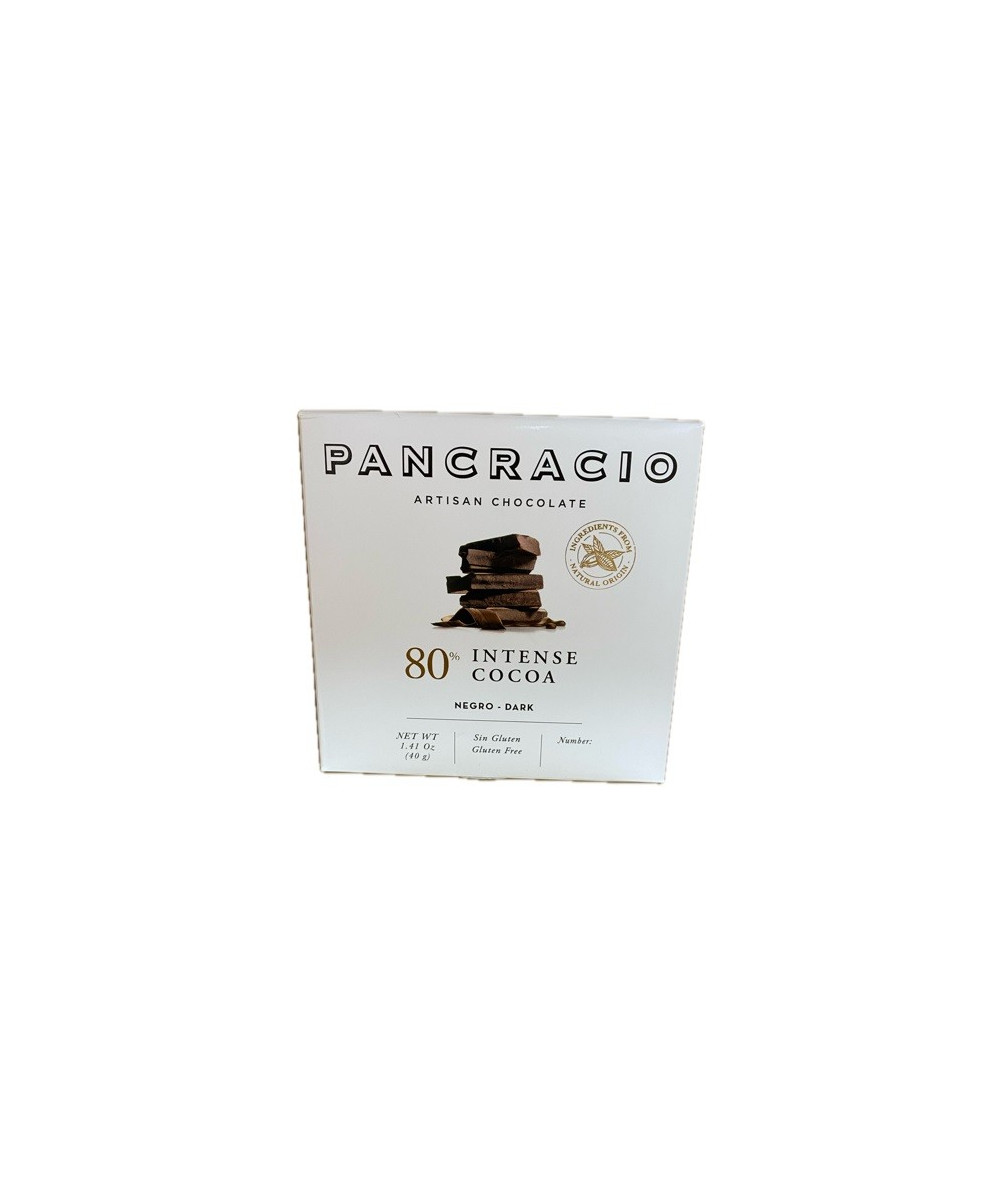 CHOCOLATE ARTESANO 80% INTENSE COCOA 40g PANCRACIO