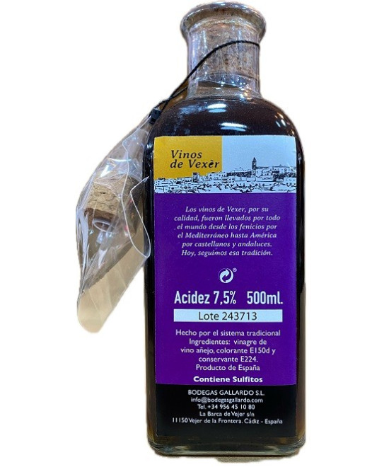 VINAGRE DE VEXÈR VINAGRE DE VINO AÑEJO BODEGAS GALLARDO VEJER DE LA FRONTERA CADIZ