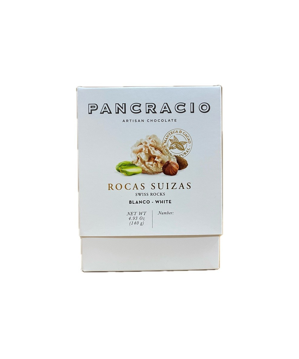 CHOCOLATE ARTESANO ROCAS SUIZAS BLANCO 140g. PANCRACIO