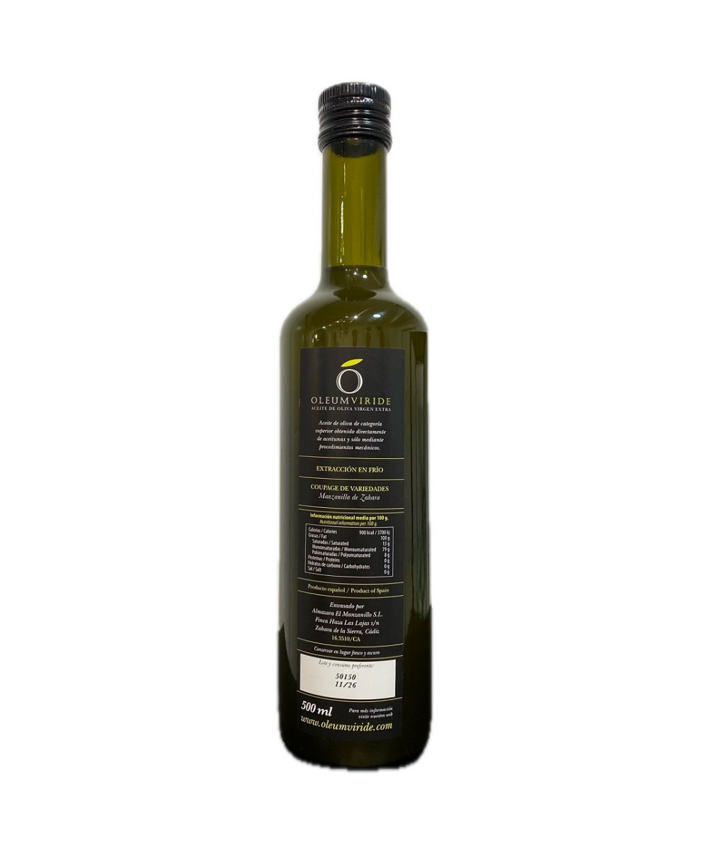 ACEITE DE OLIVA VIRGEN EXTRA ECOLÓGICO OLEUM VIRIDE 500 ML – ZAHARA DE LA SIERRA CÁDIZ