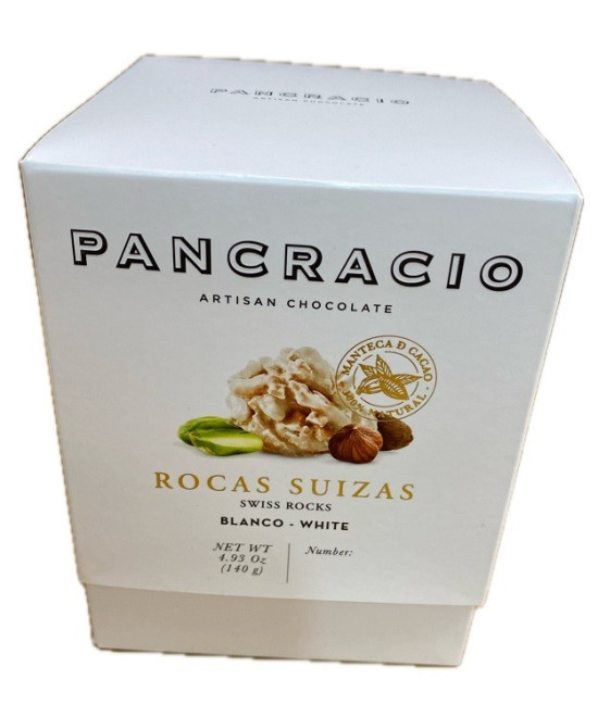 CHOCOLATE ARTESANO ROCAS SUIZAS BLANCO 140g. PANCRACIO