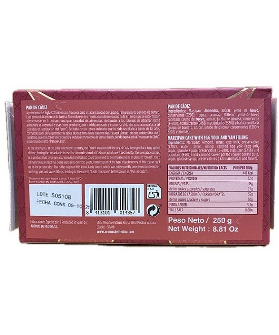 PAN DE CÁDIZ 250G AROMAS DE MEDINA – DULCE TÍPICO ARTESANAL DE CÁDIZ