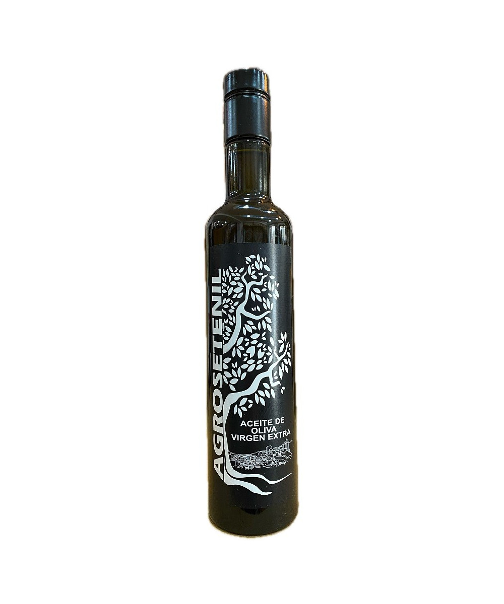 ACEITE DE OLIVA VIRGEN EXTRA 500 ML BOTELLA CRISTAL OSCURA AGROSETENIL – GOURMET DE CÁDIZ