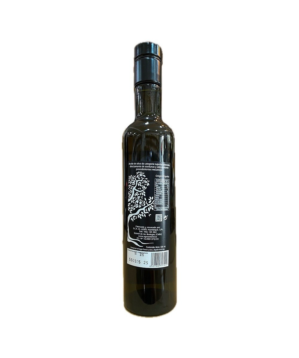 ACEITE DE OLIVA VIRGEN EXTRA 500 ML BOTELLA CRISTAL OSCURA AGROSETENIL – GOURMET DE CÁDIZ