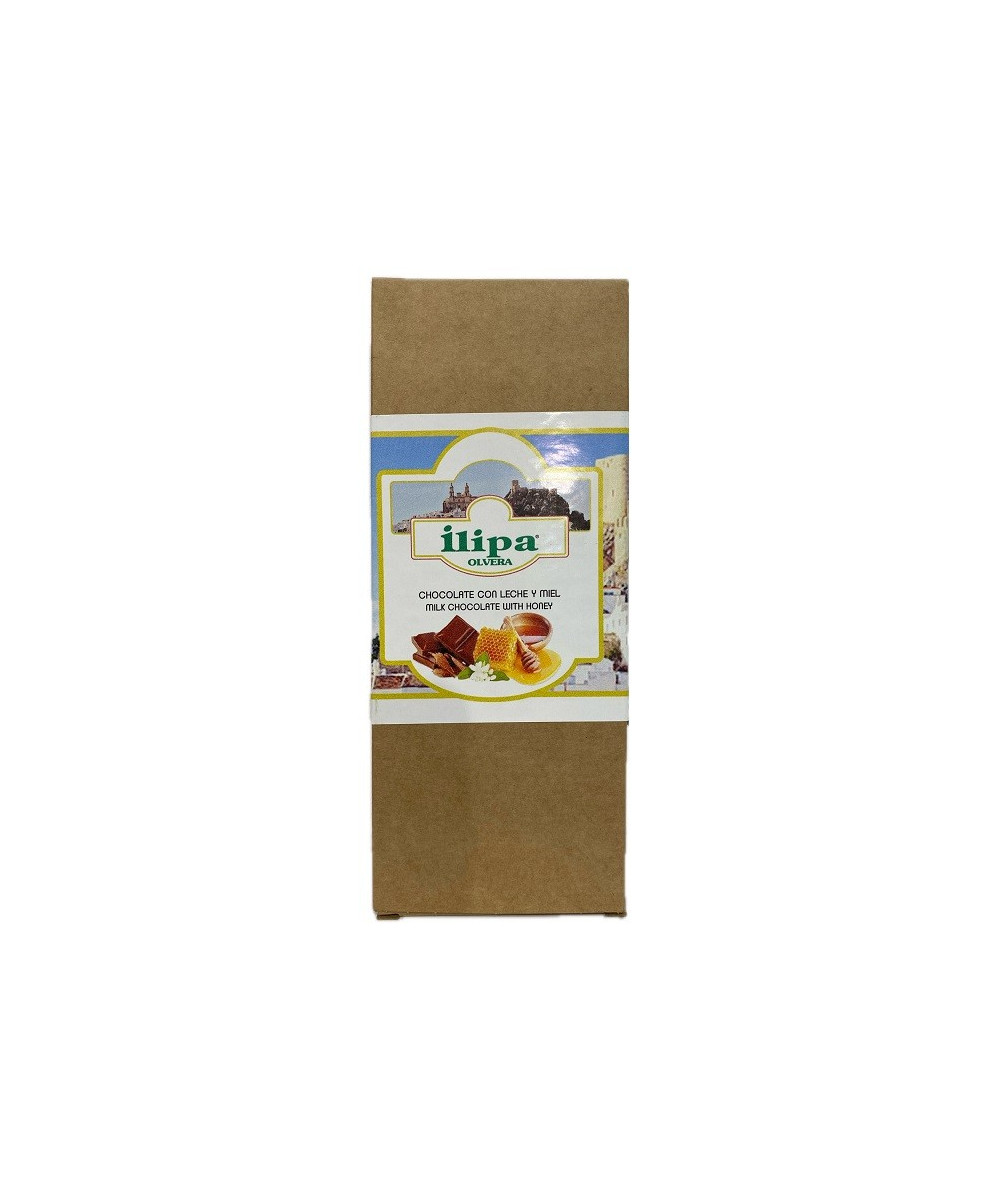 CHOCOLATE CON LECHE Y MIEL ILIPA 110 G – ARTESANAL DE OLVERA (CÁDIZ)