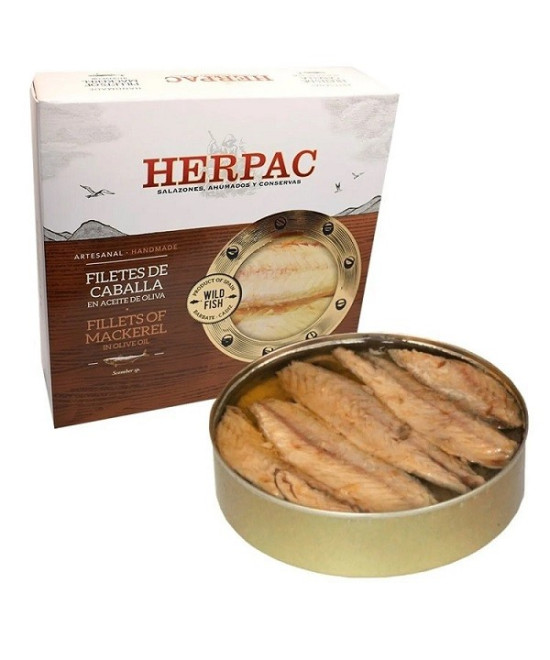 FILETES DE CABALLA EN ACEITE DE OLIVA LATA 525g. HERPAC BARBATE