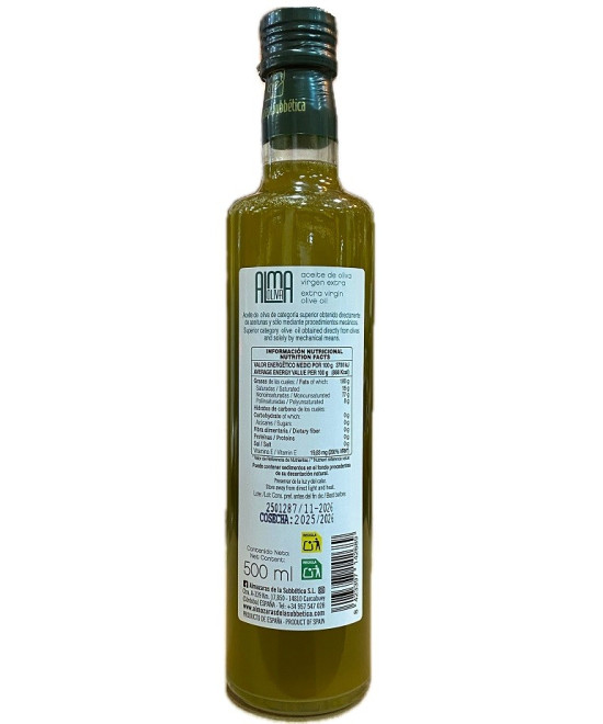 ACEITE DE OLIVA VIRGEN EXTRA SIN FILTRAR ALMAOLIVA 500 ML – ALMAZARAS DE LA SUBBÉTICA