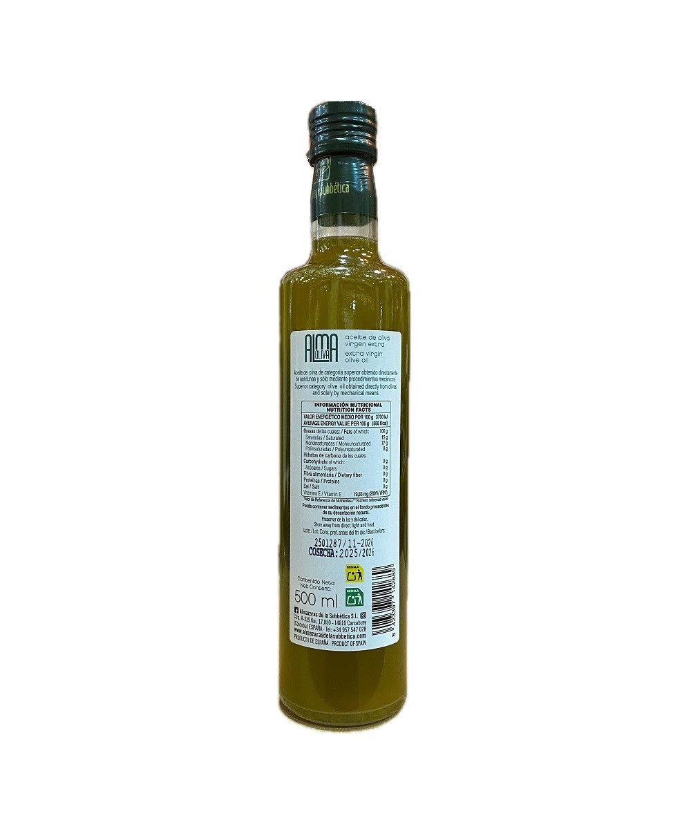 ACEITE DE OLIVA VIRGEN EXTRA SIN FILTRAR ALMAOLIVA 500 ML – ALMAZARAS DE LA SUBBÉTICA