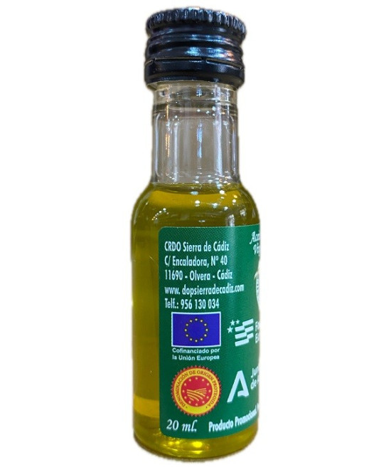 ACEITE DE OLIVA VIRGEN EXTRA 20 ML ACEITES SIERRA DE CÁDIZ CRDO OLVERA - CALIDAD PREMIUM

