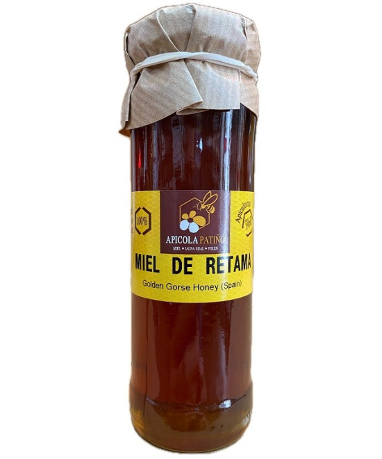 MIEL DE RETAMA APÍCOLA PATIÑO 150 G – TARRO ARTESANAL DE CONIL DE LA FRONTERA (CÁDIZ)

