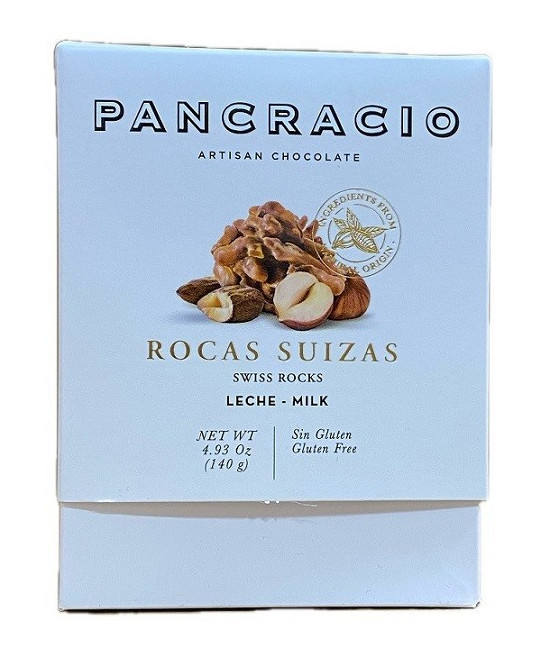 CHOCOLATE ARTESANO ROCAS SUIZAS LECHE 140g PANCRACIO