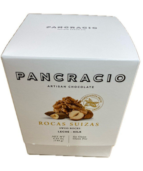 CHOCOLATE ARTESANO ROCAS SUIZAS LECHE 140g PANCRACIO
